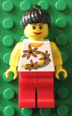 LEGO Minifigure-Yellow Flowers Black-Town-TWN094-Creative Brick Builders